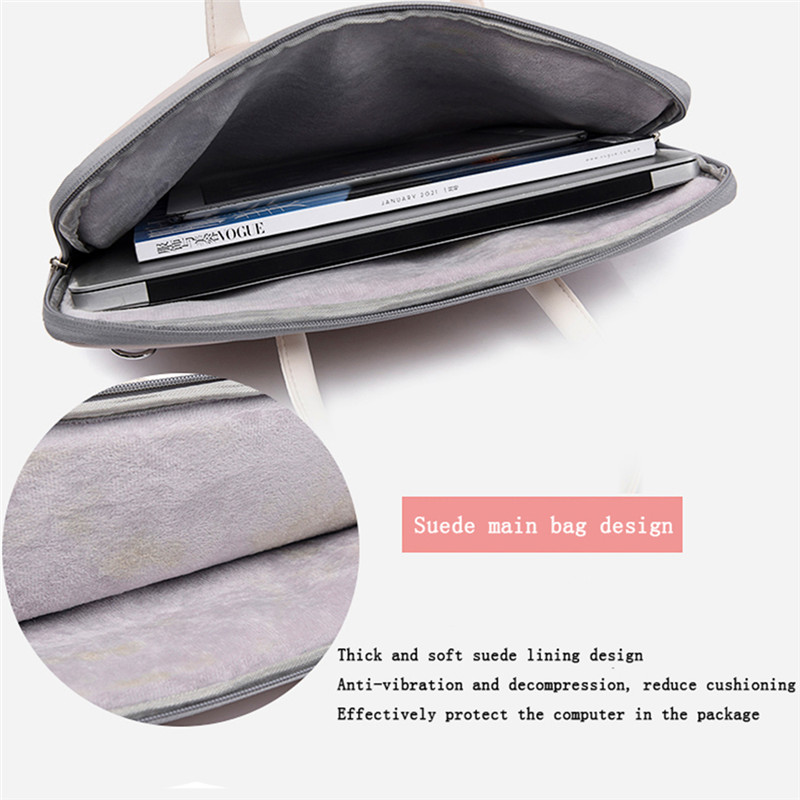 Women Laptop Bag PU Leather 13 14 15.6 Inch Laptop Sleeve Case For Macbook Air Pro Notebook Bags Carrying Handbag Tablet Cover