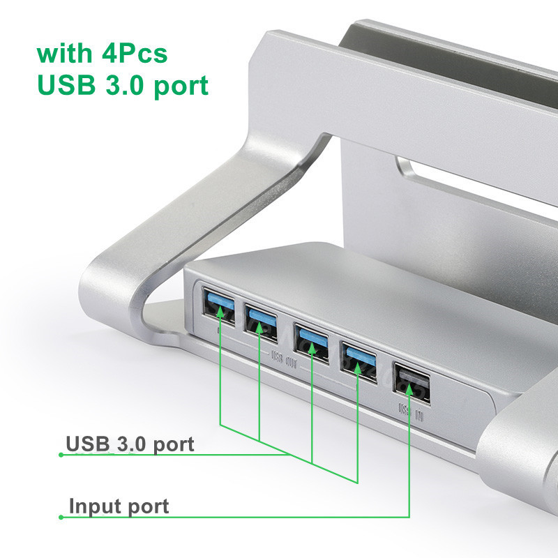 Vertical Laptop Stand Holder with USB 3.0 Hub For MacBook Air Pro Aluminum Notebook Stand Laptop Support MacBook Tablet Bracket