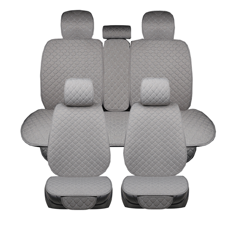 Universal Flax Car Seat Cover Four Seasons Front Rear Auto Seat Cushion Pad Mat Car Seat Backrest Protector Auto Accessories