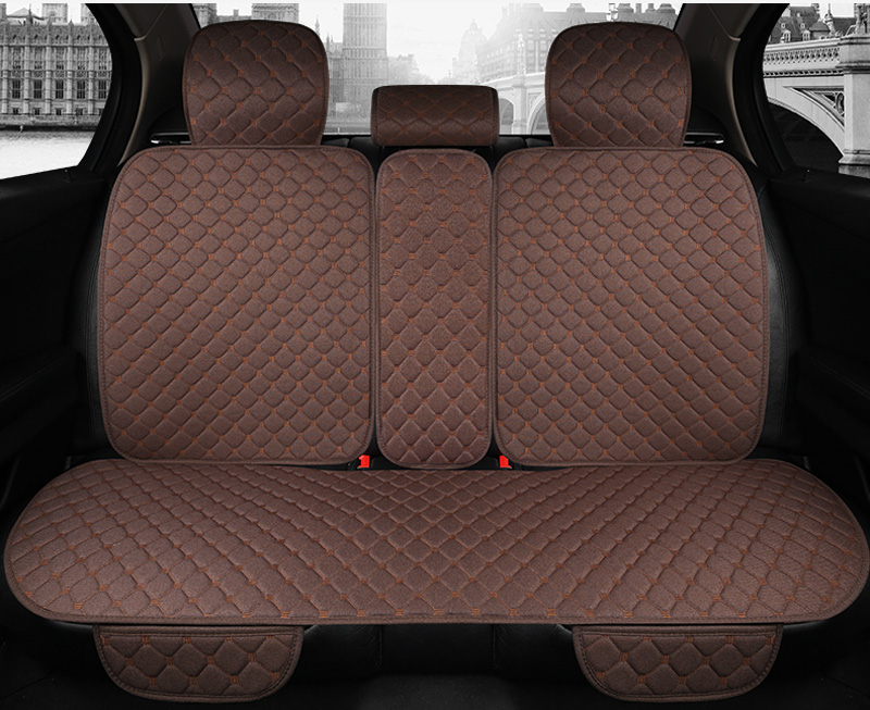Universal Flax Car Seat Cover Four Seasons Front Rear Auto Seat Cushion Pad Mat Car Seat Backrest Protector Auto Accessories