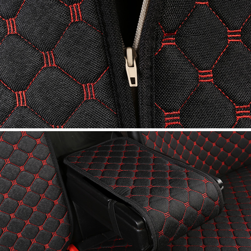 Universal Flax Car Seat Cover Four Seasons Front Rear Auto Seat Cushion Pad Mat Car Seat Backrest Protector Auto Accessories