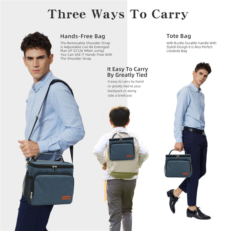 Portable Office Lunch Bag Waterproof Tote Cooler Handbag Picnic  Insulated Thermal Bag For Food Bento Pouch Dinner Container Bag
