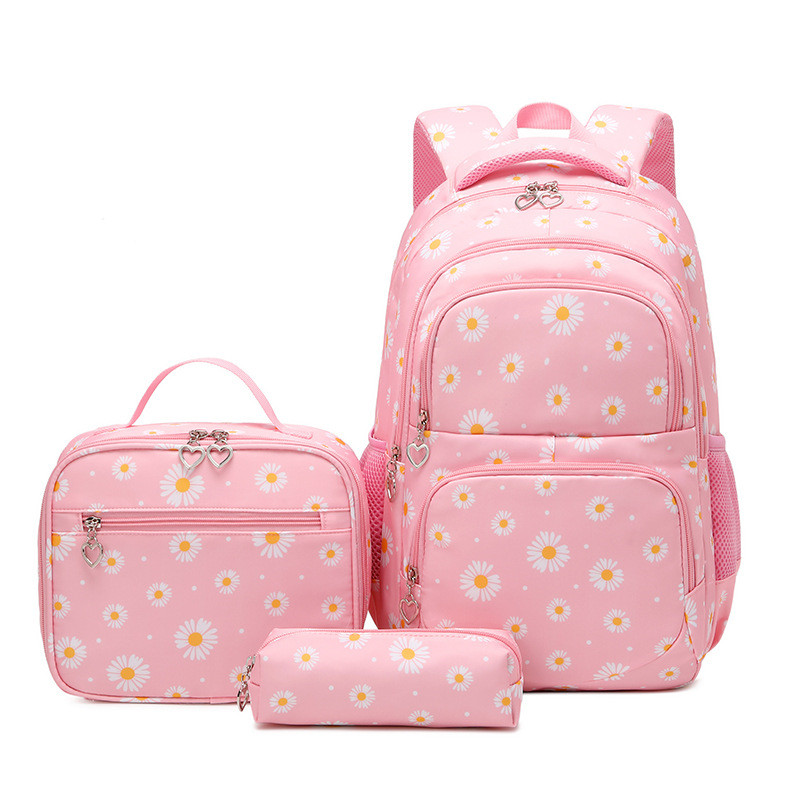Children's Fashion Backpack Set Primary Princess Kids Floral Print Cute Backpack Travel School Bags For Teenage Girl Bagpack