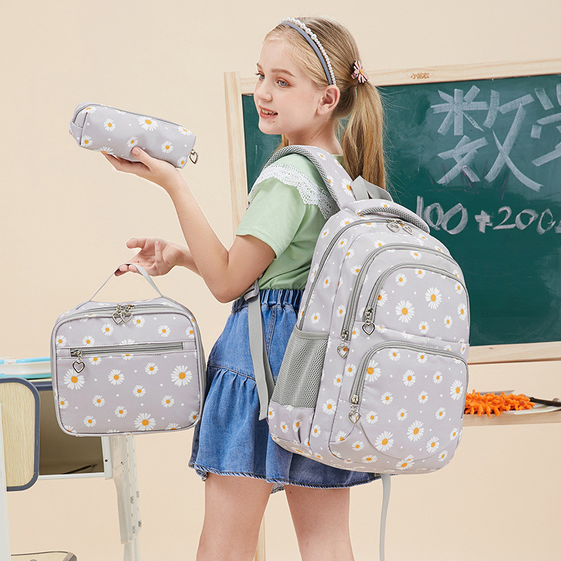 Children's Fashion Backpack Set Primary Princess Kids Floral Print Cute Backpack Travel School Bags For Teenage Girl Bagpack