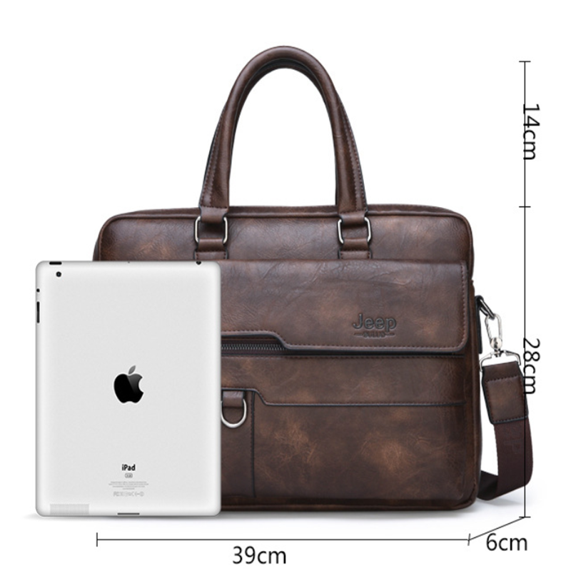 Vintage Men's Leather Shoulder Messenger Bags 14 Inch Laptop Handbag Male Fashion Business Handbags Men Office Briefcase Bag