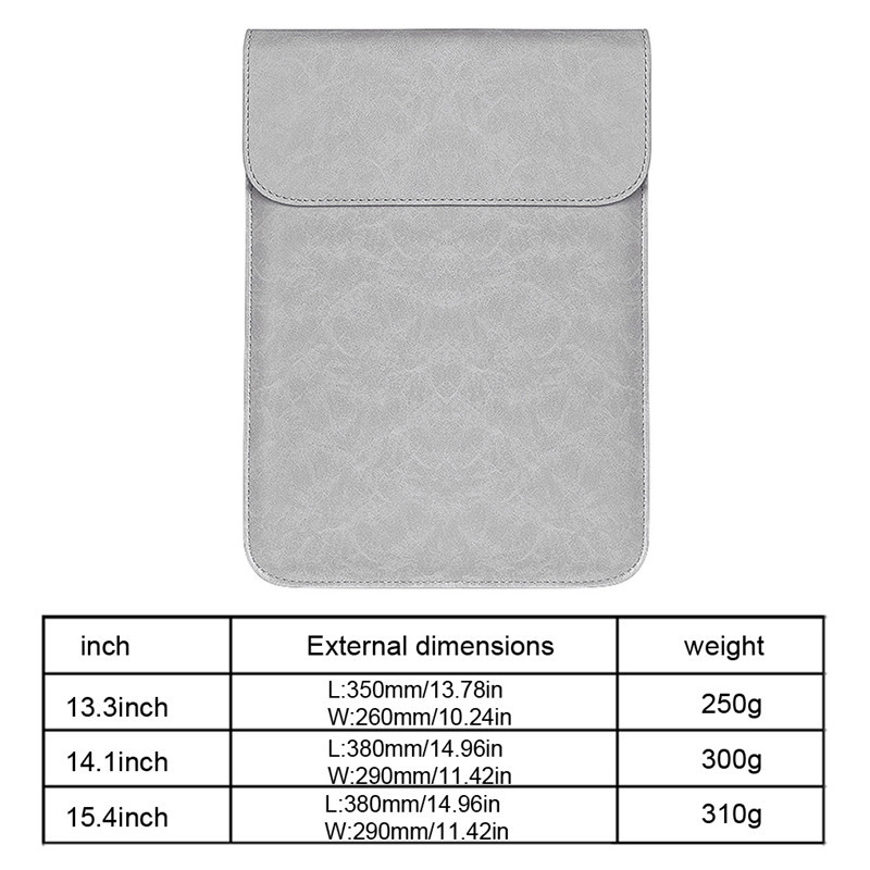 PU Leather Laptop Sleeve Bag For 13.3 14.1 15.4 Inch Notebook for Macbook Pro Waterproof Laptop Case Cover For HP Acer Lenovo