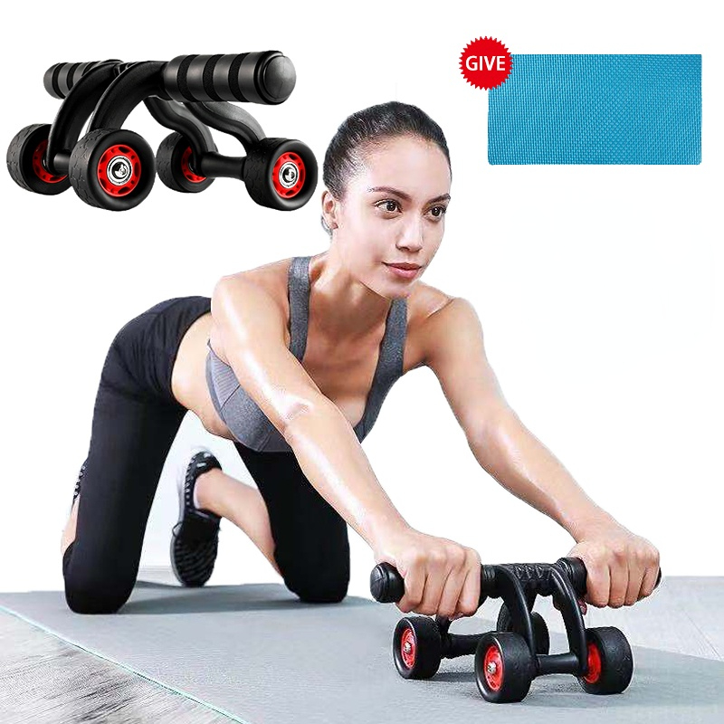 No Noise 4 Wheels Abdominal Roller Home Fitness Equipment Muscle Exercise Body Arm Waist Gym AB Exercise Power Muscle Trainer