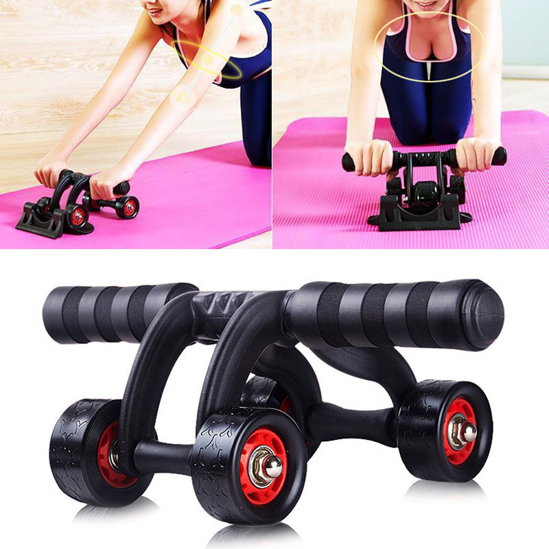 No Noise 4 Wheels Abdominal Roller Home Fitness Equipment Muscle Exercise Body Arm Waist Gym AB Exercise Power Muscle Trainer