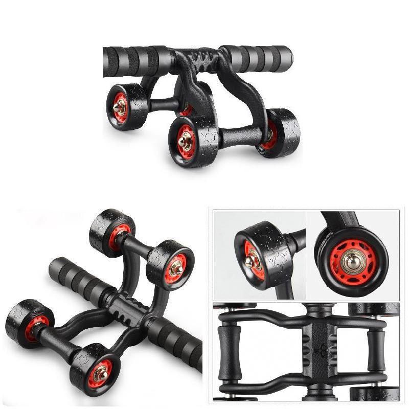 No Noise 4 Wheels Abdominal Roller Home Fitness Equipment Muscle Exercise Body Arm Waist Gym AB Exercise Power Muscle Trainer