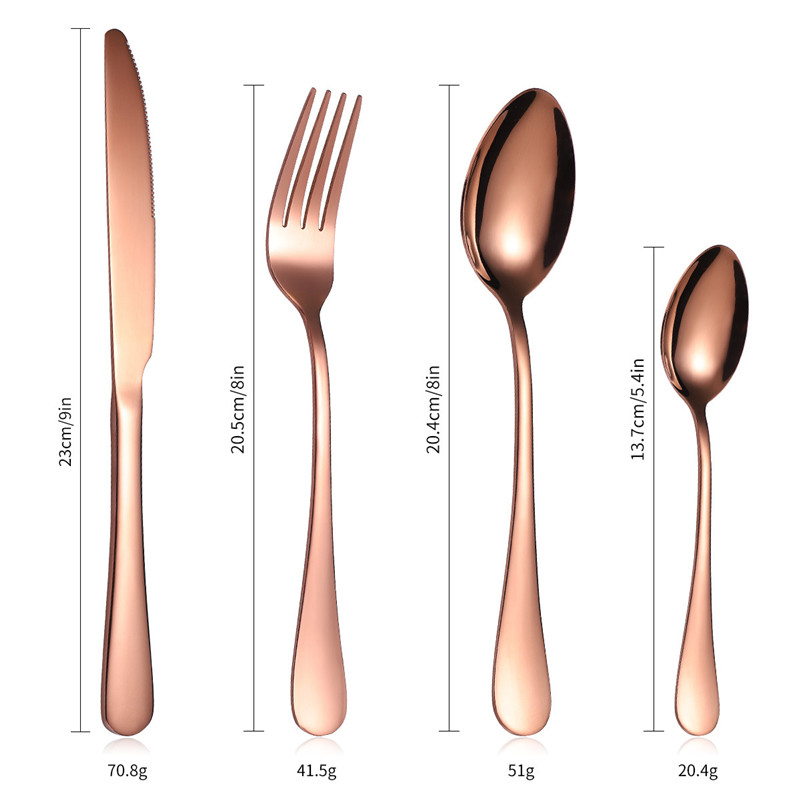 24pcs Dinnerware Set Stainless Steel Knife Fork Spoon Luxury Cutlery Set Flatware Tableware Wedding Hotel Dinner Party Gift