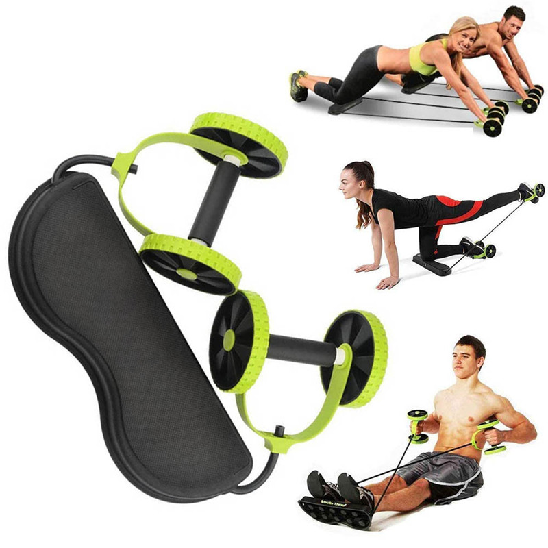 AB Wheels Abdominal Roller Resistance Bands Pull Rope Exercise at Home for Abdominal Muscle Trainer Exerciser Fitness Equipment