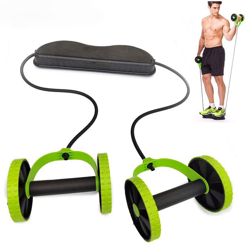 AB Wheels Abdominal Roller Resistance Bands Pull Rope Exercise at Home for Abdominal Muscle Trainer Exerciser Fitness Equipment