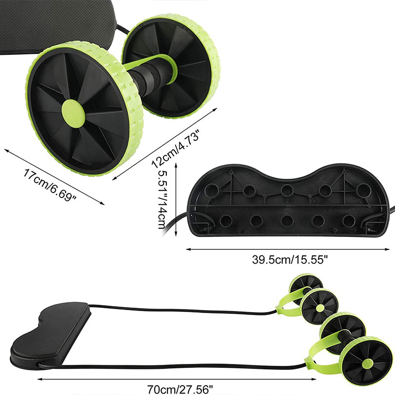 AB Wheels Abdominal Roller Resistance Bands Pull Rope Exercise at Home for Abdominal Muscle Trainer Exerciser Fitness Equipment