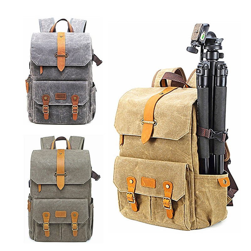 DSLR Camera Bag Backpack Batik Canvas Waterproof Photography Backpacks Outdoor Wear-Resistant Photo Bags For Canon Nikon