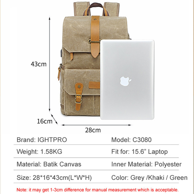DSLR Camera Bag Backpack Batik Canvas Waterproof Photography Backpacks Outdoor Wear-Resistant Photo Bags For Canon Nikon