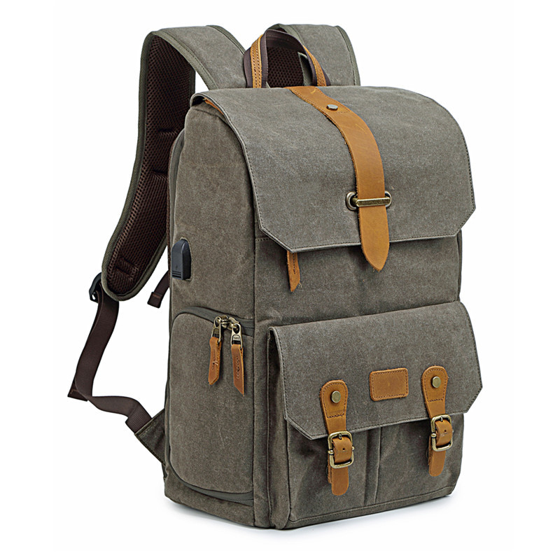 DSLR Camera Bag Backpack Batik Canvas Waterproof Photography Backpacks Outdoor Wear-Resistant Photo Bags For Canon Nikon