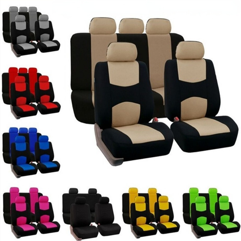 9PCS Car Seat Cover Full Set Automobile Seat Protection Cover Cushion Vehicle Seat Covers Pad Universal Car Accessories