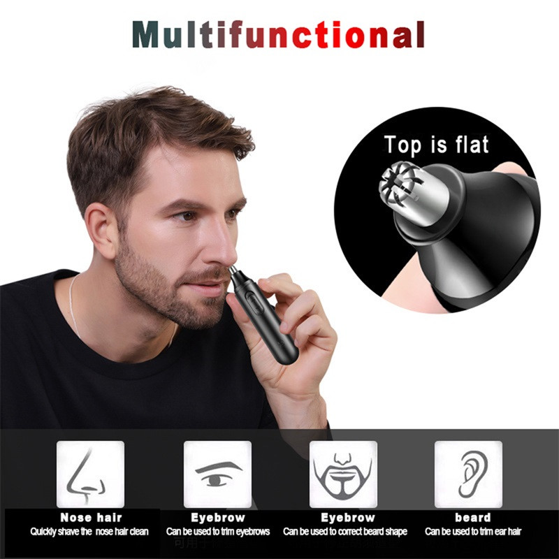 Nose Hair Trimmer For Men Ear Neuk Machine Electric Shaver Nose And Ear Hairs Trimmer Remover Clipper Cutter Epilator Cleaning