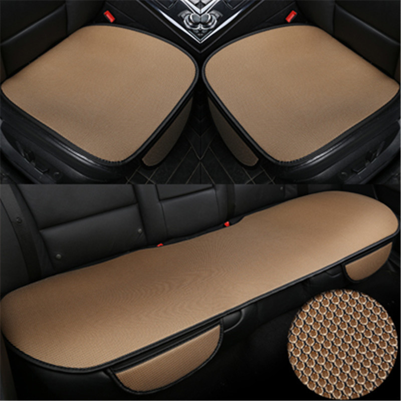 3pcs/set Car Seat Cover Ice Silk Breathable Universal Auto Protector Pad Front Rear Car Cushion Kit Auto Interior Accessories