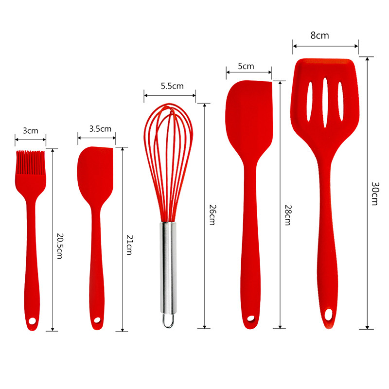 10pcs/set Silicone Cooking Utensils Non-Stick Pan Baking Tools Kitchenware Slotted Turner Spatula Spoon Food Tongs Kitchen Kit