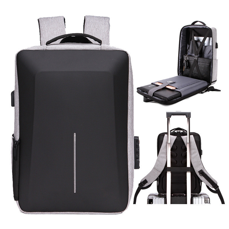 Fashion Laptop Backpack Hard Shell Anti-theft Waterproof School Backpacks USB Charging Men Business Travel Bag Rucksack