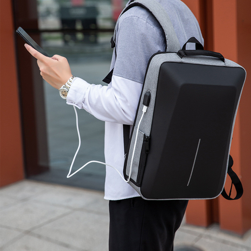 Fashion Laptop Backpack Hard Shell Anti-theft Waterproof School Backpacks USB Charging Men Business Travel Bag Rucksack