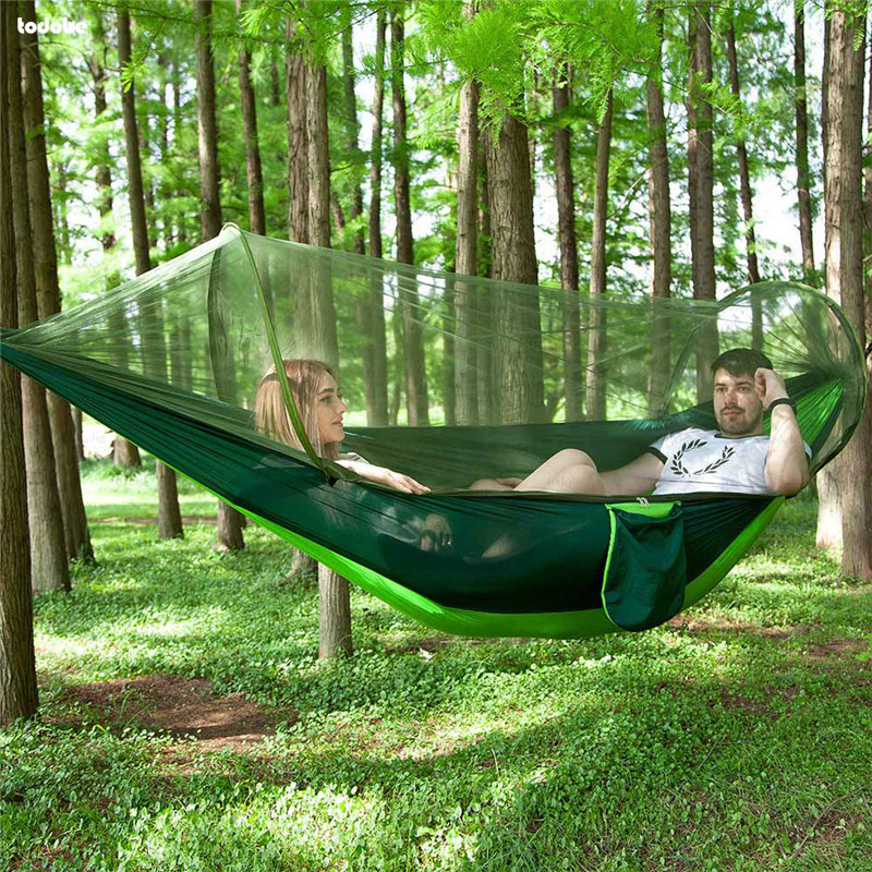 Camping Hammock for Women Men Lightweight Tent Awning Rain Fly Tarp Waterproof Mosquito Net Garden Hammocks Sleep Swing