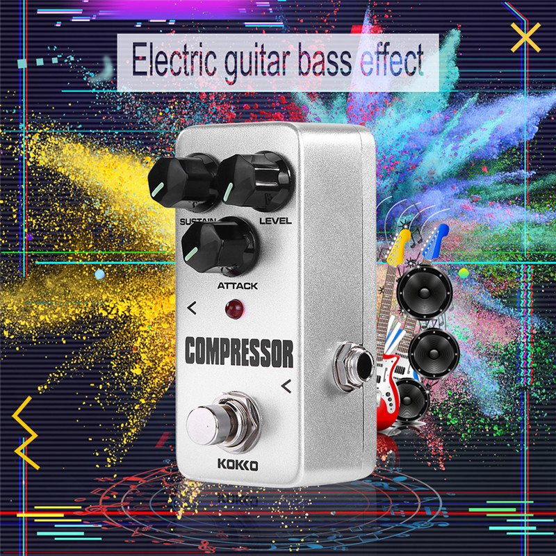 KOKKO Portable Mini Guitar Effect Pedal Compressor Booster Distortion Overdrive Guitar Accessories for Electric Guitars and Bass