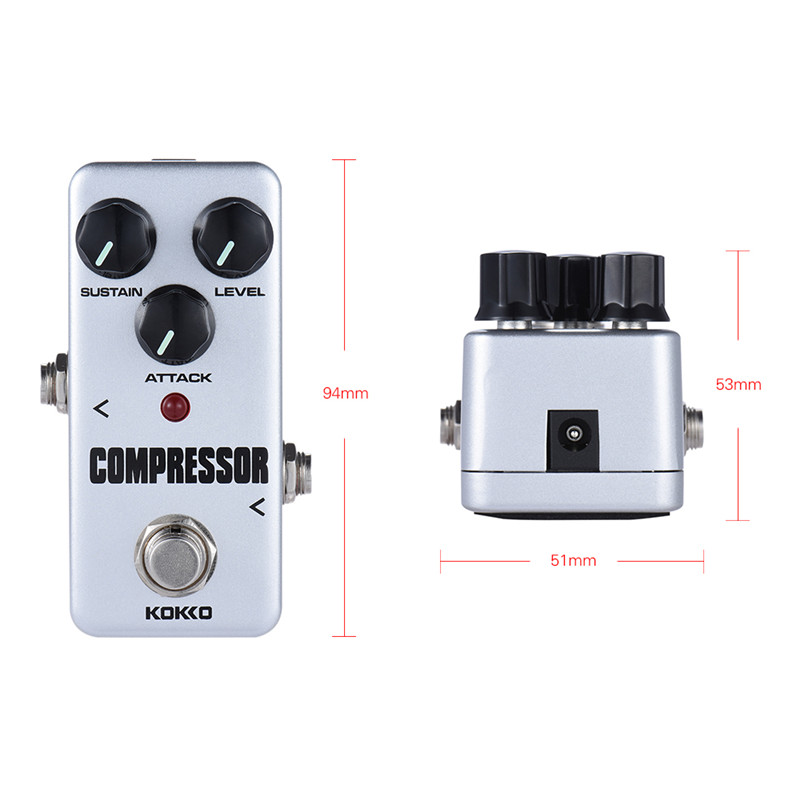 KOKKO Portable Mini Guitar Effect Pedal Compressor Booster Distortion Overdrive Guitar Accessories for Electric Guitars and Bass