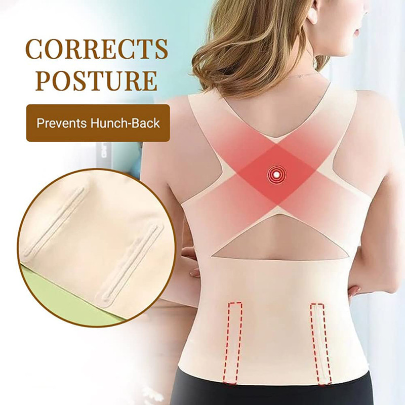 Corset Bras Vest Posture Corrector Shockproof Sports Support Fitness Tank Top Buttoned Waist Trainer Women Slimming Tummy Shaper