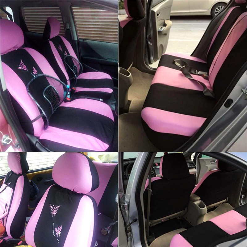 Universial 5 Seat Automobile Car Seat Cover Protector Soft Fabric Embroidery 3D Butterfly Car Seat Cushion for Auto Cars SUV