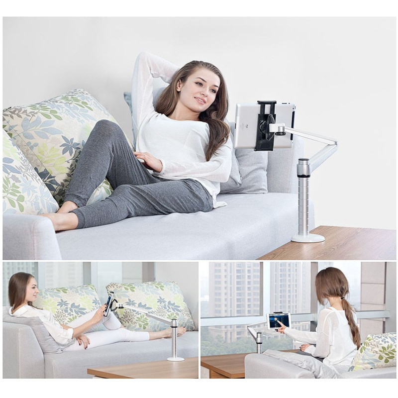 OA-1S 360 Rotation Aluminum Alloy 2 in 1 Tablet PC Holder and Laptop Stand Holder Dual Arm Office Desktop Lapdesk Bracket