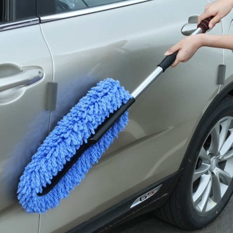 Universal Car Cleaning Brush Auto Window Duster Mop  Retractable Microfiber Stainless Steel Long Handle Dust Washable Car Washer