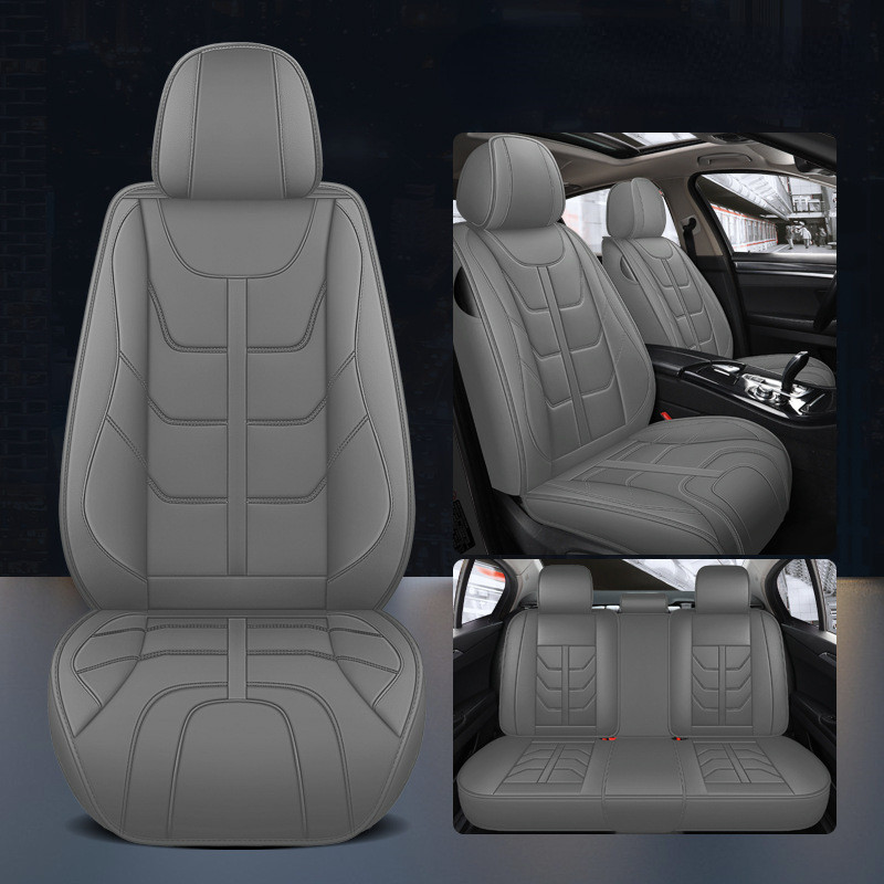 High Quality Car Seat Covers PU Leather Seat Cushion Front and Rear Split Bench Protection Universal Fit for Auto Truck Van SUV