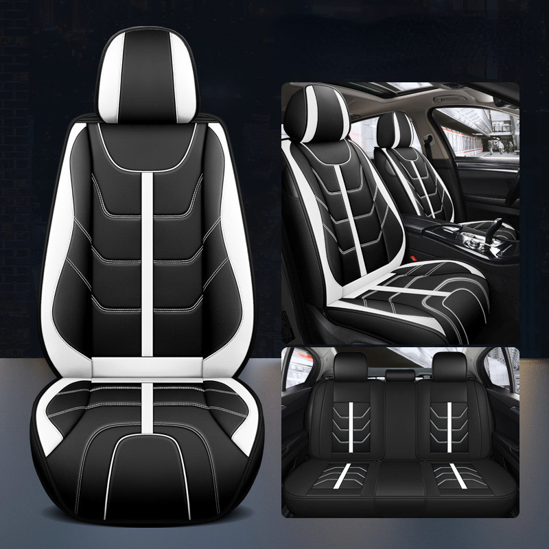 High Quality Car Seat Covers PU Leather Seat Cushion Front and Rear Split Bench Protection Universal Fit for Auto Truck Van SUV