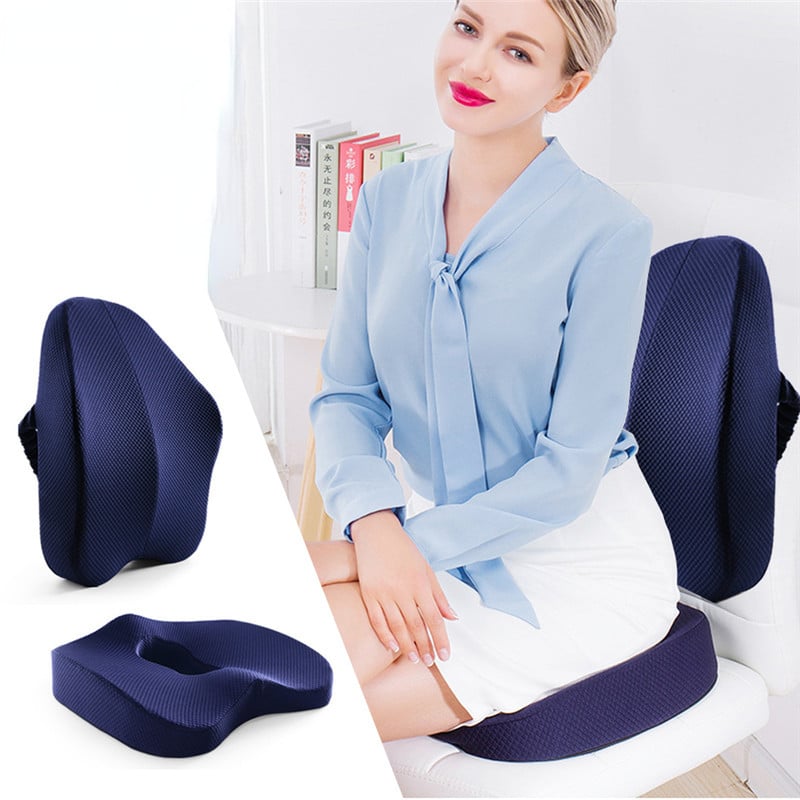 Orthopedic Seat Cushion Memory Foam Pillow Coccyx Pad Chair Cushion Support Waist Back Cushion for Car Seat Massage Pad