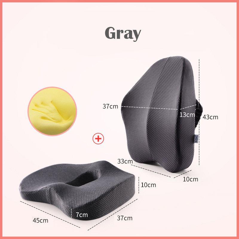Orthopedic Seat Cushion Memory Foam Pillow Coccyx Pad Chair Cushion Support Waist Back Cushion for Car Seat Massage Pad