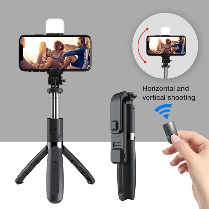 Wireless Selfiestick Bluetooth Selfie Stick With Tripod Foldable Smartphone Selfie-Stick With Fill Light For iOS Android