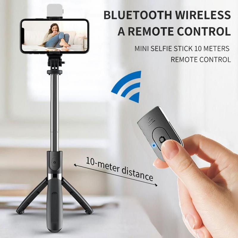 Wireless Selfiestick Bluetooth Selfie Stick With Tripod Foldable Smartphone Selfie-Stick With Fill Light For iOS Android
