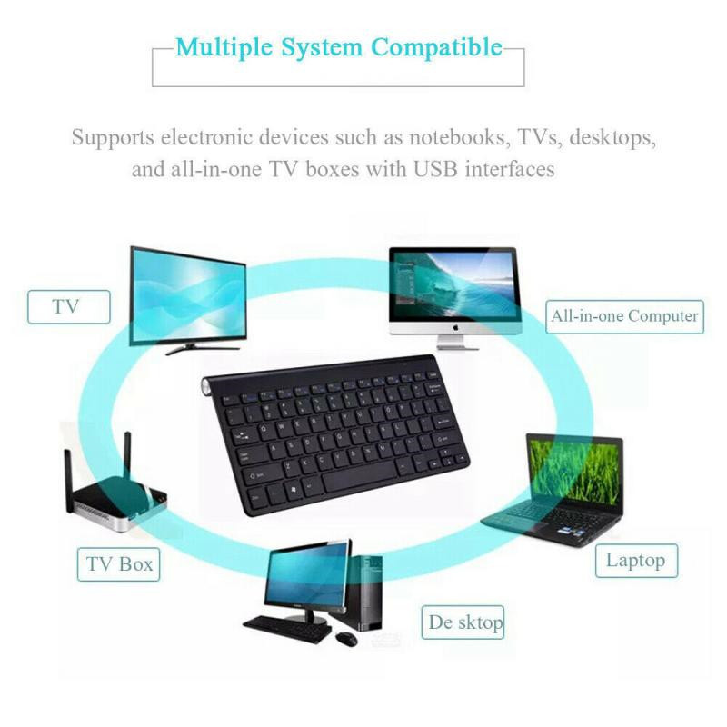 2.4G Wireless Silent Keyboard Mouse Set For Notebook Laptop Desktop PC  Smart TV Multimedia Mini Keyboard Mouse Combo Set