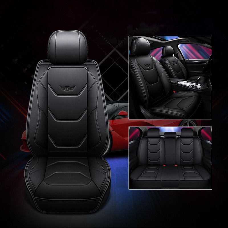 Full Set PU Leather Universal Car Front Back Seat Pad Waterproof Dustproof Covers Breathable Cushion Mat Automobiles Seat Cover