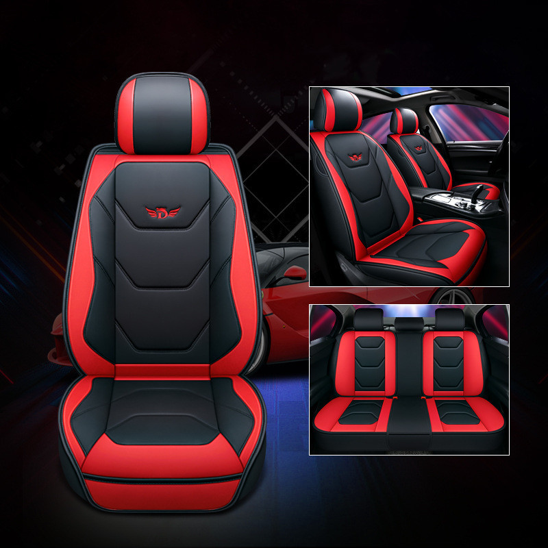 Full Set PU Leather Universal Car Front Back Seat Pad Waterproof Dustproof Covers Breathable Cushion Mat Automobiles Seat Cover