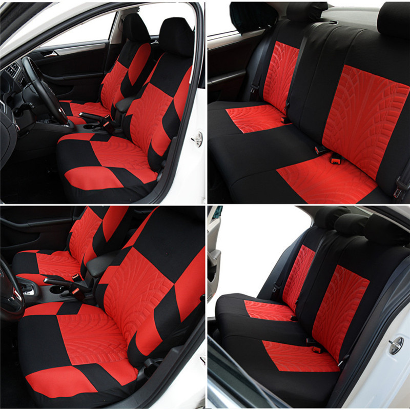 9pcs/set Tire Track Style Car  Seat Cover Set Automobile Seat Protector Cushion Universal Auto Interior Styling Accessories