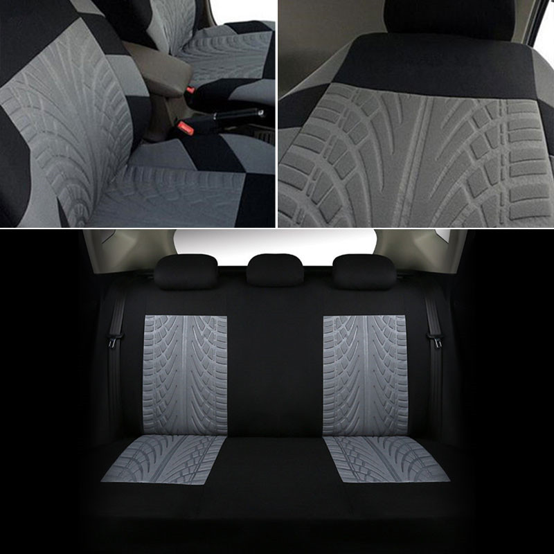 9pcs/set Tire Track Style Car  Seat Cover Set Automobile Seat Protector Cushion Universal Auto Interior Styling Accessories