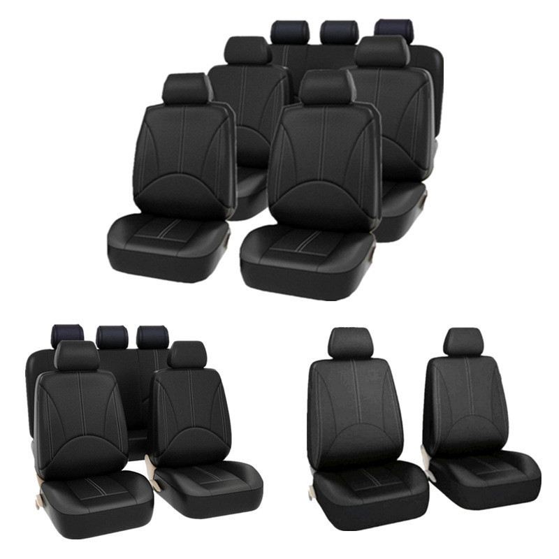 7 Seats Universal Car Seat Cover PU Leather Front Car Seat Cushion Pad Back Four Seasons Styling Auto Seat Protector Accessories