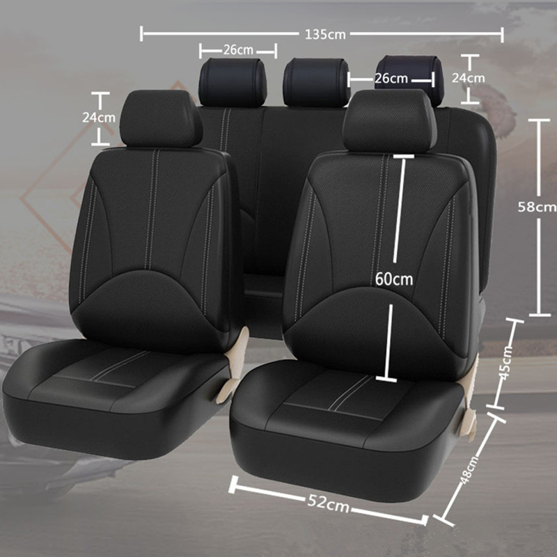 7 Seats Universal Car Seat Cover PU Leather Front Car Seat Cushion Pad Back Four Seasons Styling Auto Seat Protector Accessories