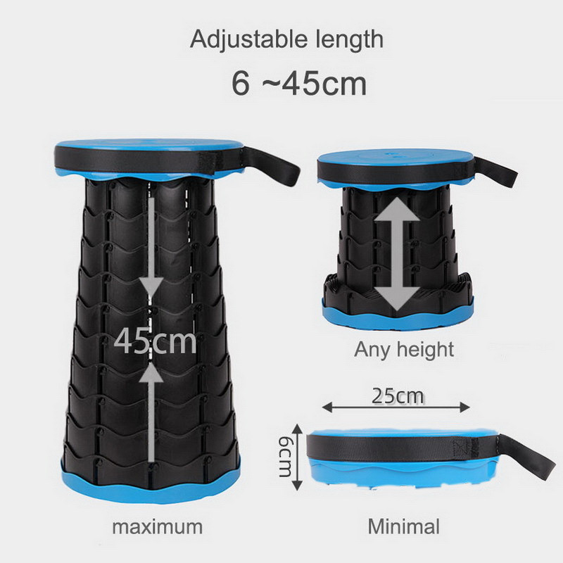 Portable Telescopic Folding Stool Outdoor Camping Retractable Stools for Travel Hiking Beach Chair Foldable Fishing Stool Chairs