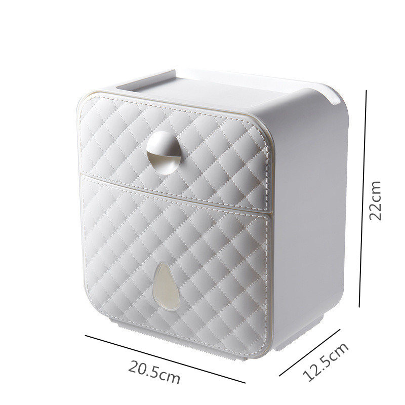 Toilet Paper Box Waterproof Wall Mount Toilet Paper Holder Shelf Toilet Tissue Box Bathroom Roll Paper Tube Storage Box Tray