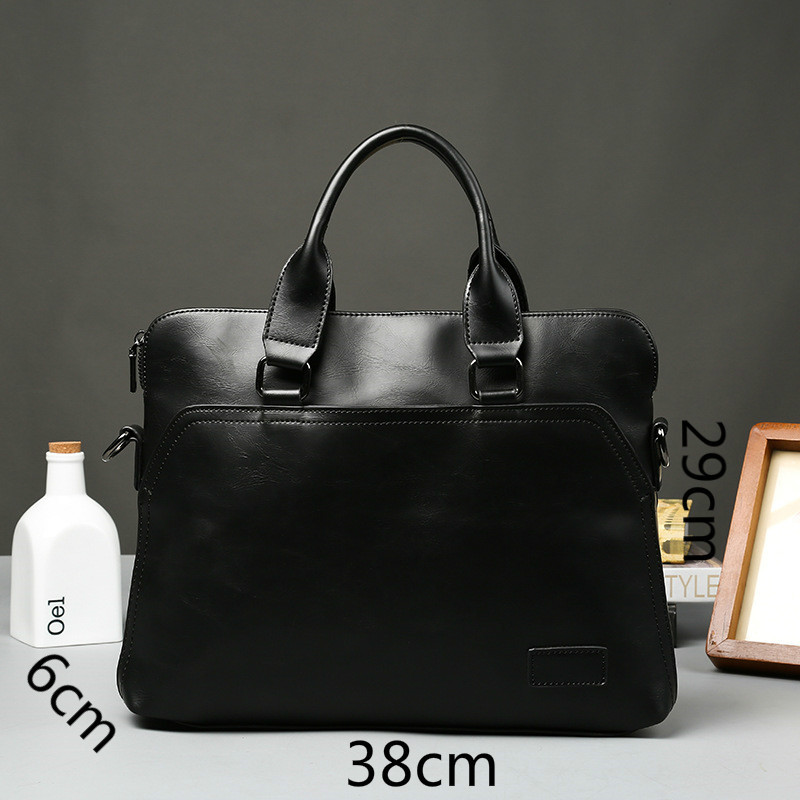 Luxury Office Briefcase Men PU Leather Tote Computer Laptop Bag Male Vintage Business Handbag Casual Large Shoulder Bags