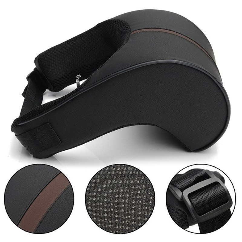 Car Seat Headrest Travel Rest Neck Pillow PU Leather Auto Car Neck Pillow Memory Foam Pillows Neck Rest Seat Headrest Cushion